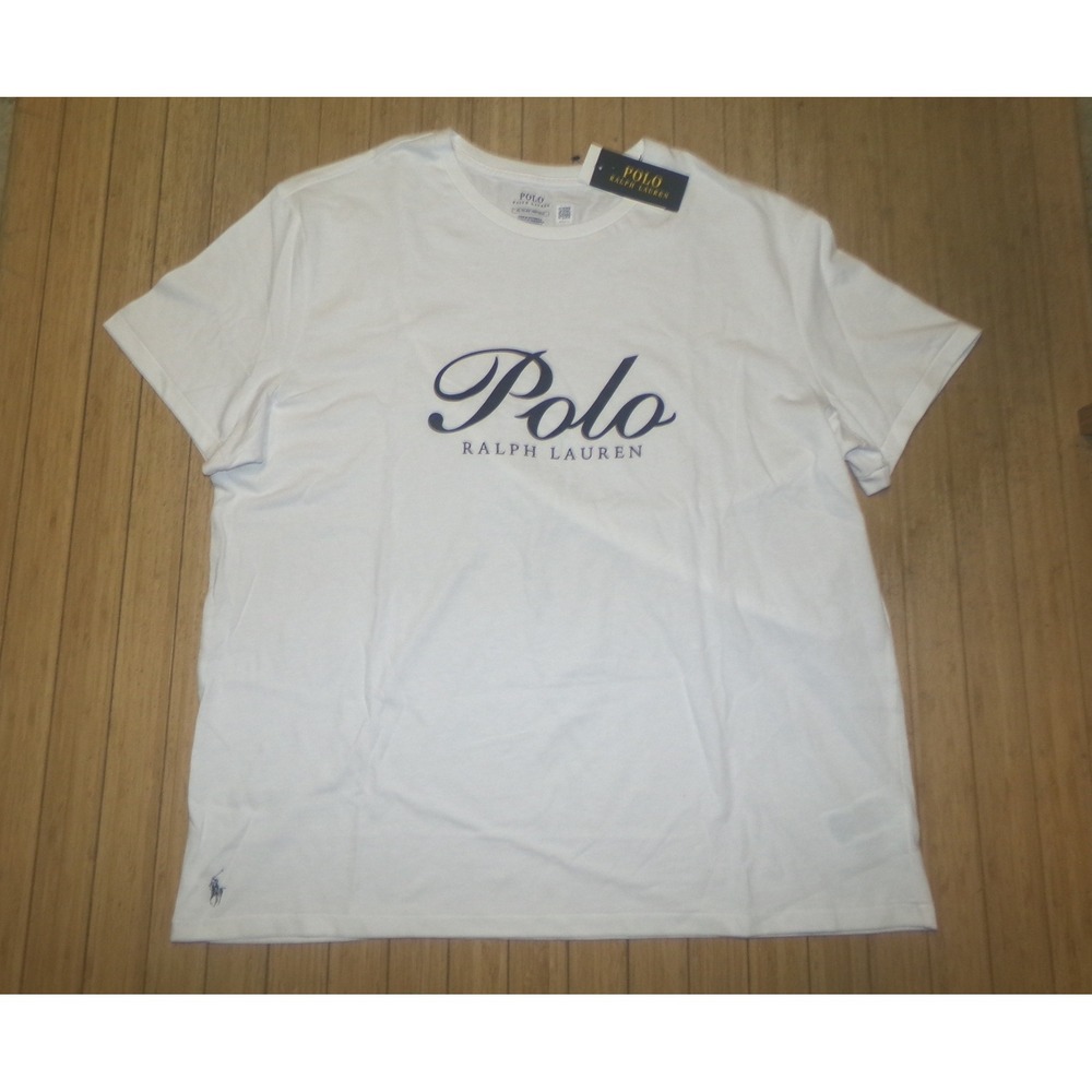 Polo Ralph Lauren Mens XL White Short Sleeve Script Logo T-Shirt NWT